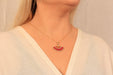 Gold Necklace With Cubic Zirconia Bib Pendant