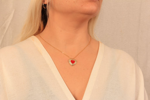 Gold Necklace With Cubic Zirconia Heart Charm