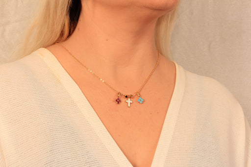 Cubic Zirconia Multi Charm Necklace