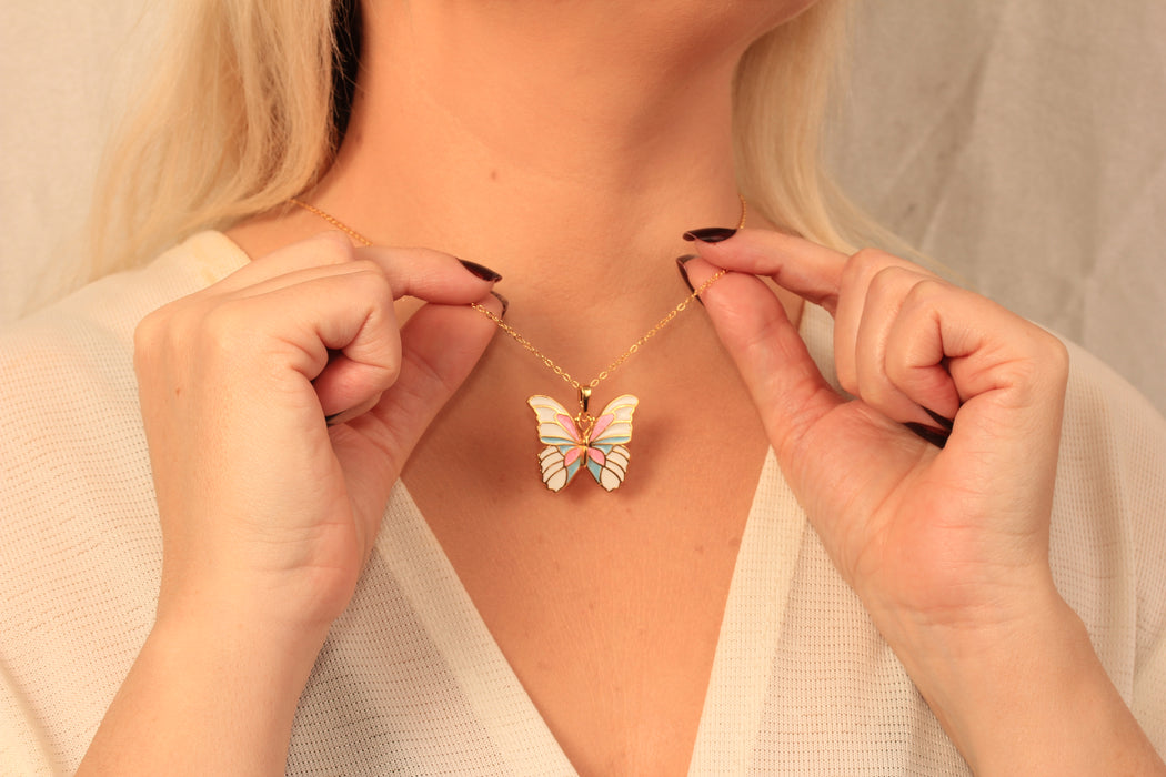 17'' 24 Ayar Parlak Altın Kalp Kolye, Kırmızı Mineli Kalp Kolye,