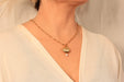 Gold Shell Pendant With Pearl Necklace