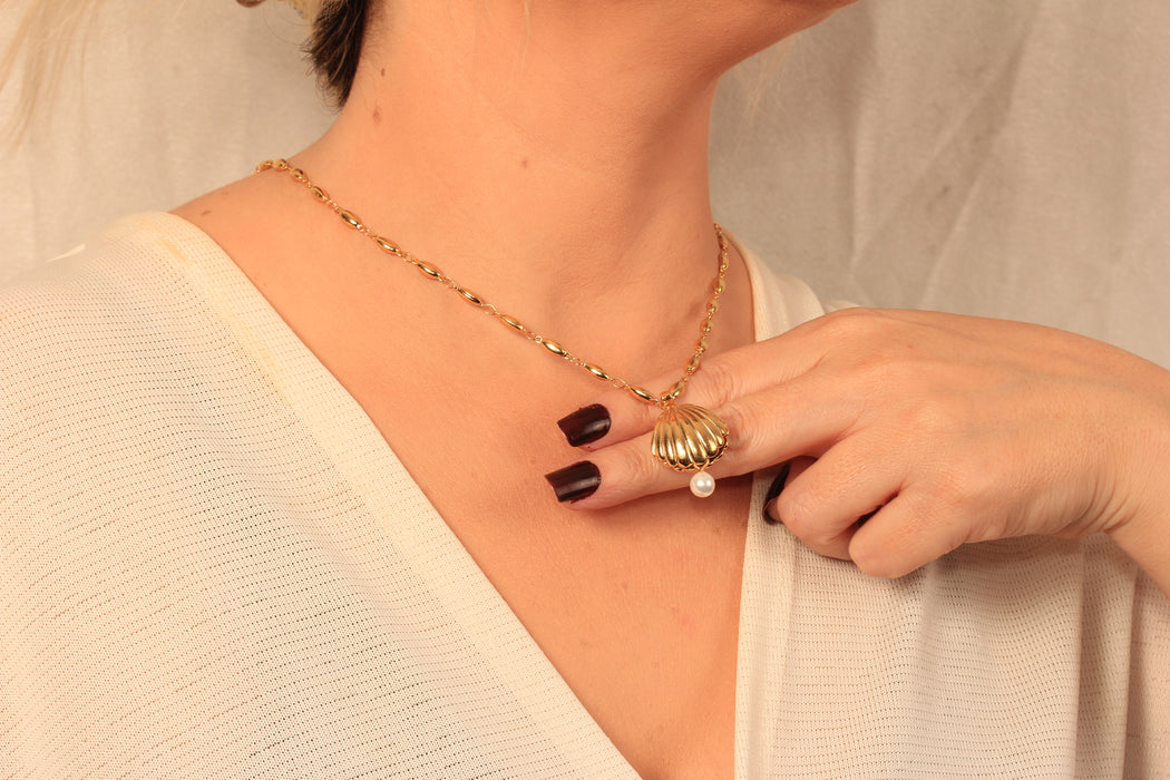 Collana a forma di cuore in oro lucido 24k da 17'', collana a forma di cuore in smalto rosso,