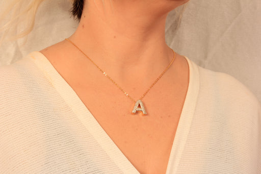 Micro Pave Personalized Charm Necklace