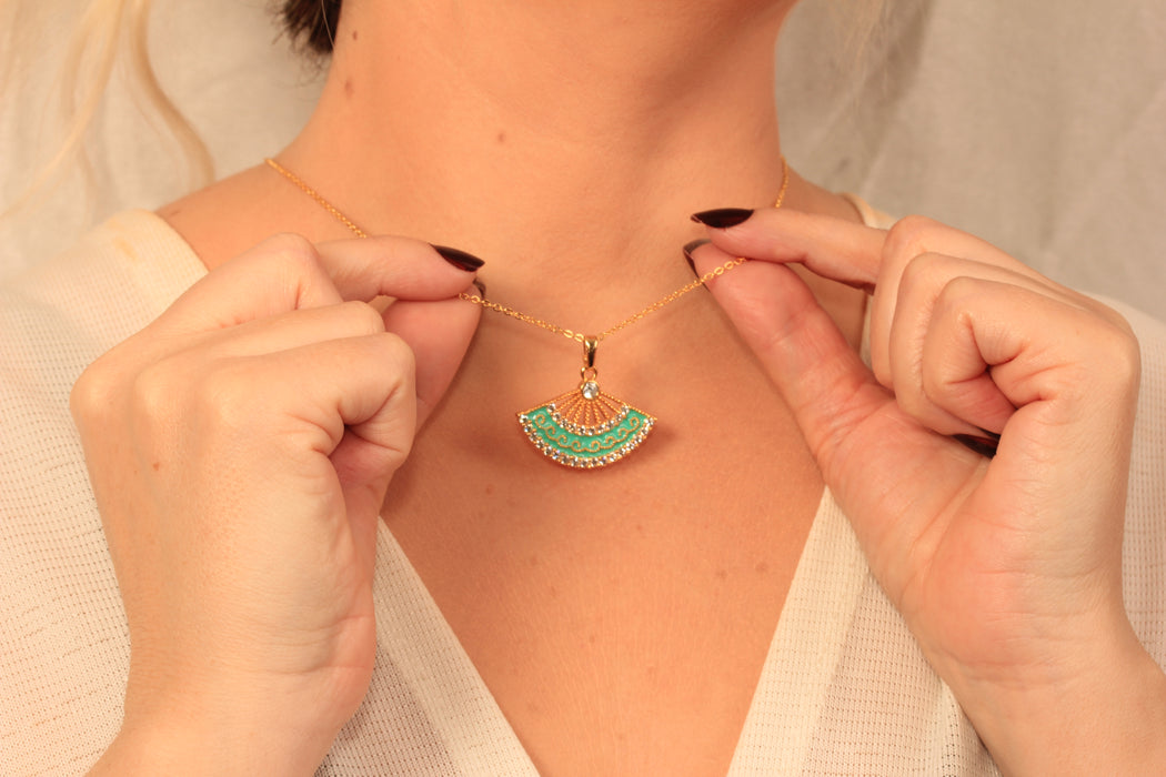 Collana a forma di cuore in oro lucido 24k da 17'', collana a forma di cuore in smalto rosso,