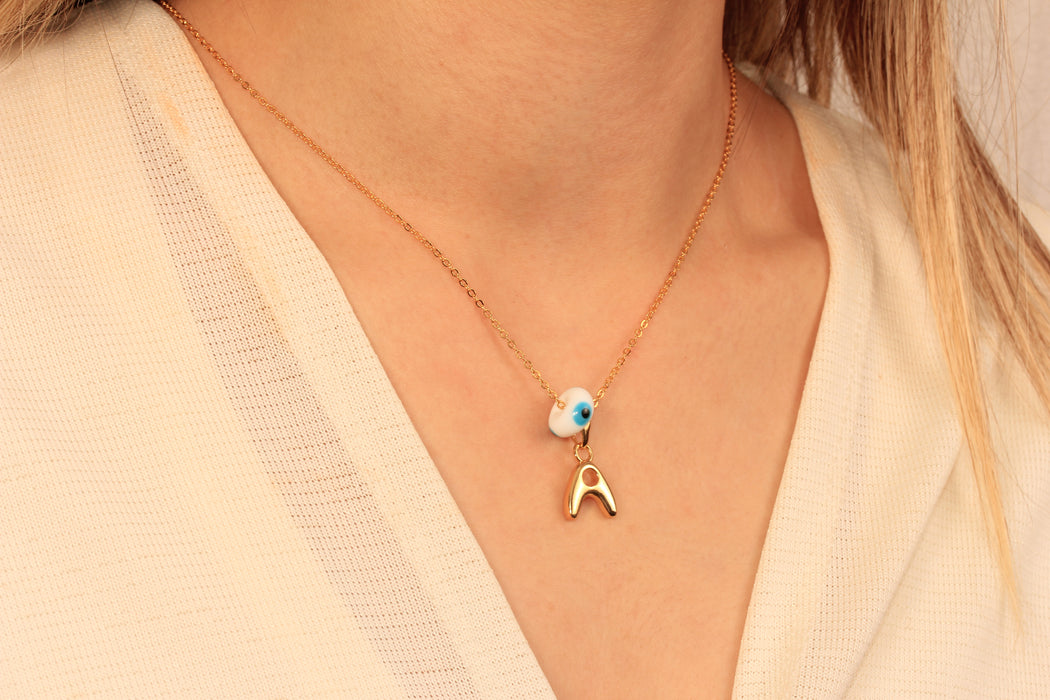Gold Necklace With Evil Eye Charm