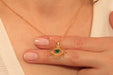 Gold Necklace With Cubic Zirconia Evil Eye Charm