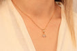 Gold Necklace With Cubic Zirconia Bow Tie Charm