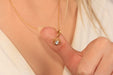 Gold Necklace With Cubic Zirconia Eye Charm