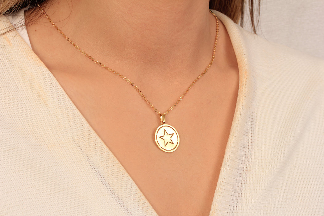 Gold Necklace With Star Coin Charm