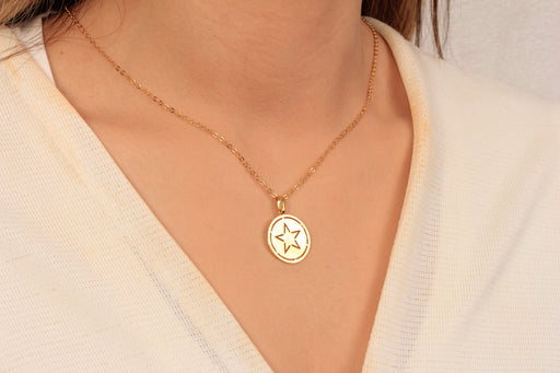 Gold Necklace With Star Coin Charm