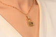 Gold Padlock Necklace With Cubic Zirconia Heart Charm