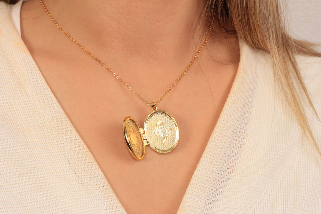 Collana a forma di cuore in oro lucido 24k da 17'', collana a forma di cuore in smalto rosso,