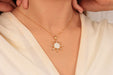 Gold Necklace With Cubic Zirconia Sun Pendant