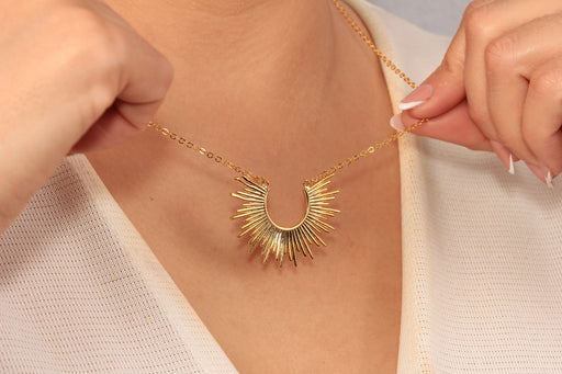 Gold Necklace With Sun Pendant