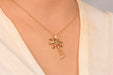 Gold Necklace With Palm Tree Pendant