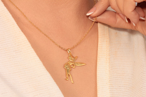 Gold Necklace With Tinker Bell Pendant