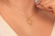 Gold Necklace With Hammered Heart Charm
