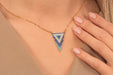 Gold Necklace With Cubic Zirconia Triangle Pendant