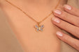 Gold Necklace With Cubic Zirconia Butterfly Charm