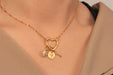 Gold Heart Necklace With Cubic Zirconia Charms