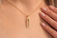 Gold Necklace With Cubic Zirconia Chain Link Pendant