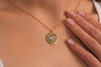 Gold Necklace With Cubic Zirconia North Star Medallion