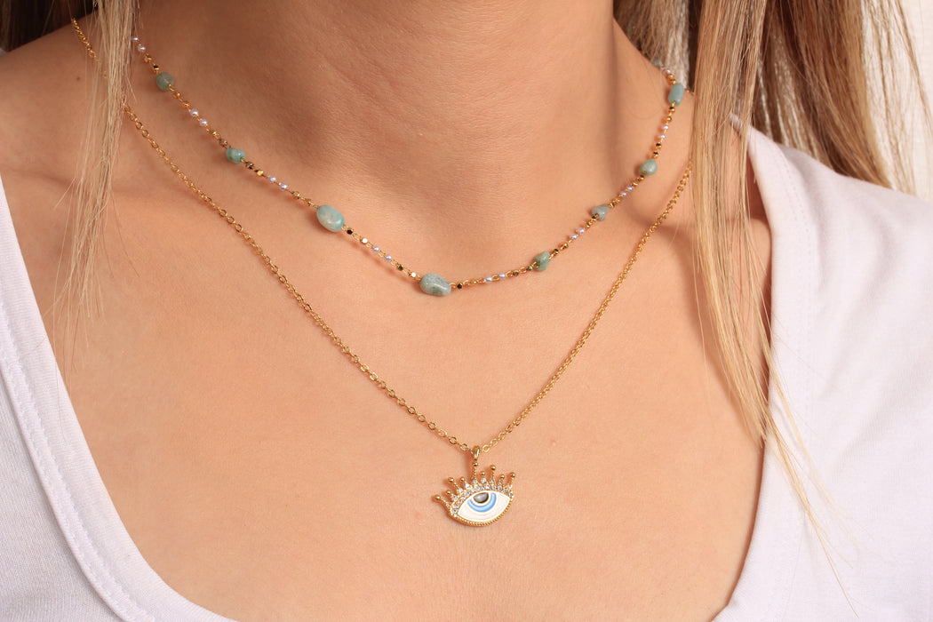 17'' 24 Ayar Parlak Altın Kalp Kolye, Kırmızı Mineli Kalp Kolye,