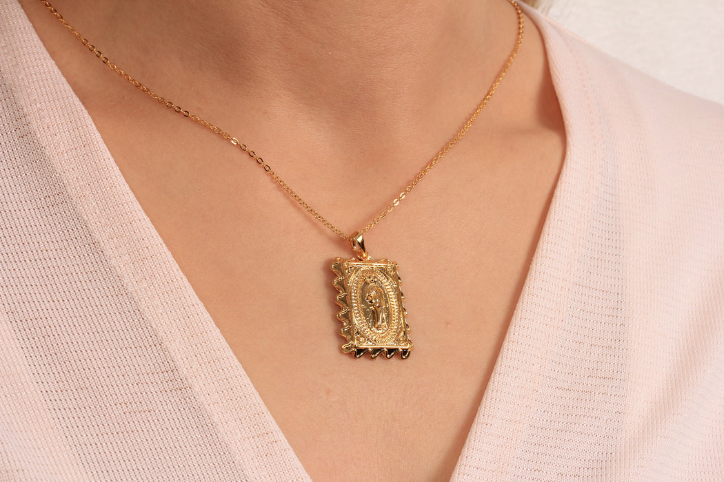 Collana a forma di cuore in oro lucido 24k da 17'', collana a forma di cuore in smalto rosso,