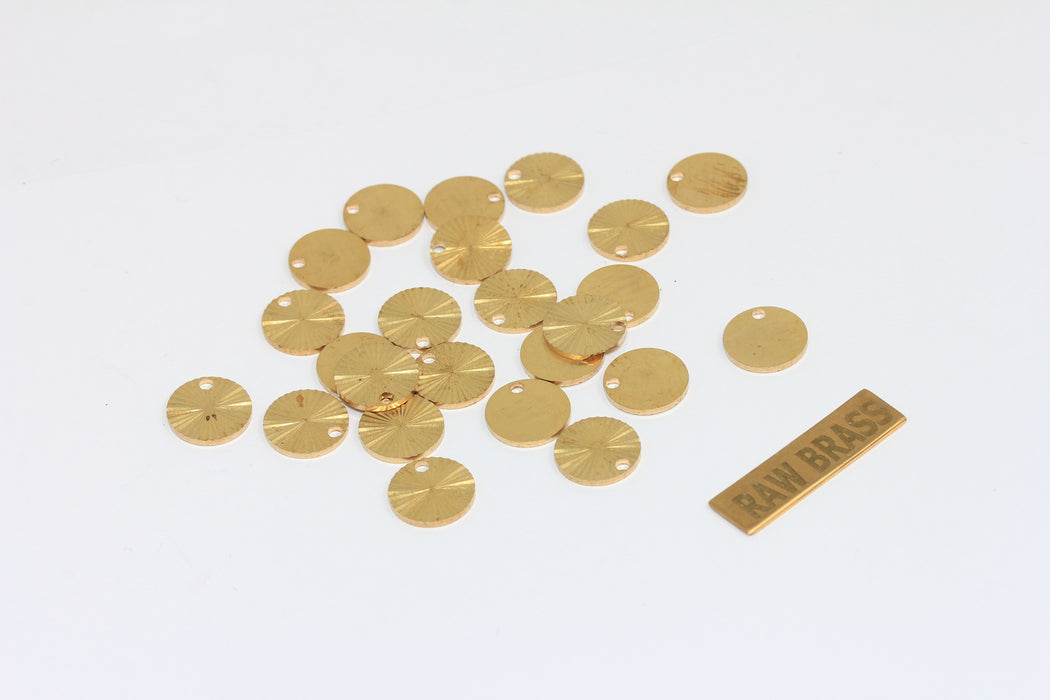 10 mm Ham Pirinç Madeni Paralar, Madeni Para Takıları, Damla Takılar, Dokulu Madeni Para Boncukları, BRT503