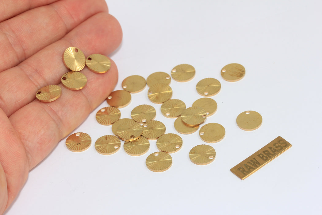 10 mm Ham Pirinç Madeni Paralar, Madeni Para Takıları, Damla Takılar, Dokulu Madeni Para Boncukları, BRT503