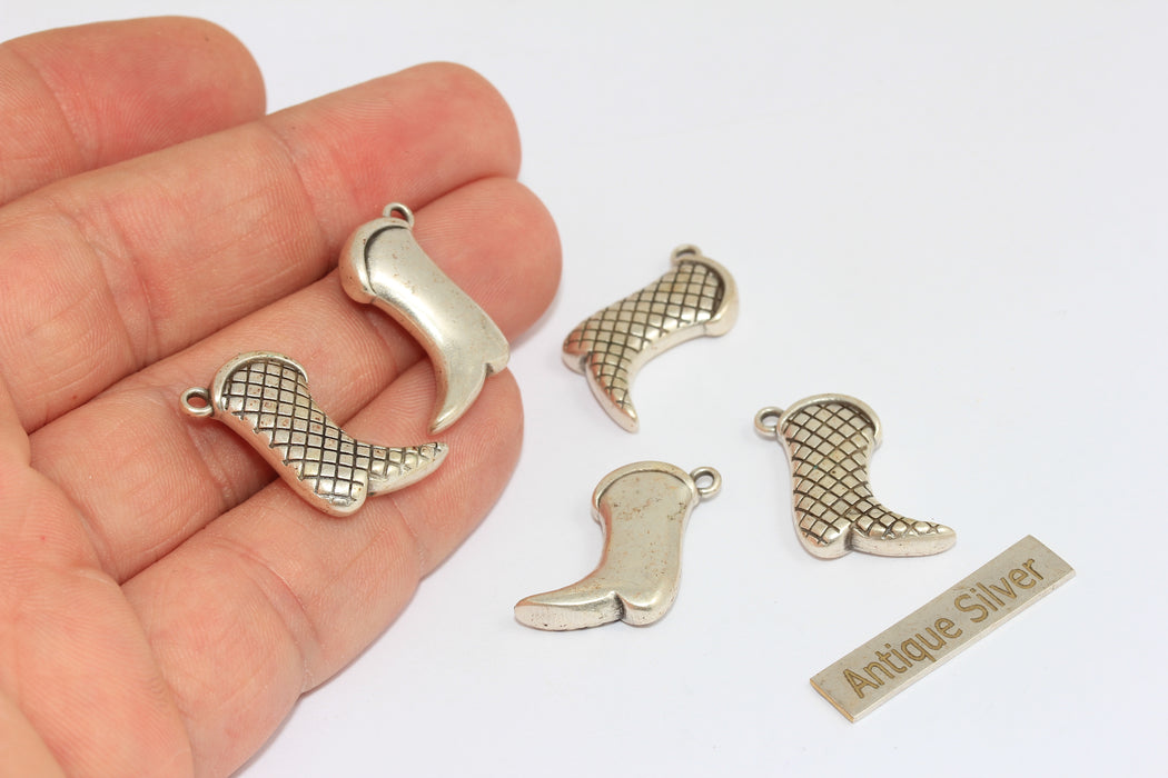 8x20 mm Antik Gümüş Çizme Takıları, Kovboy Çizmeleri Takıları, Kovboy Takıları, BRT493
