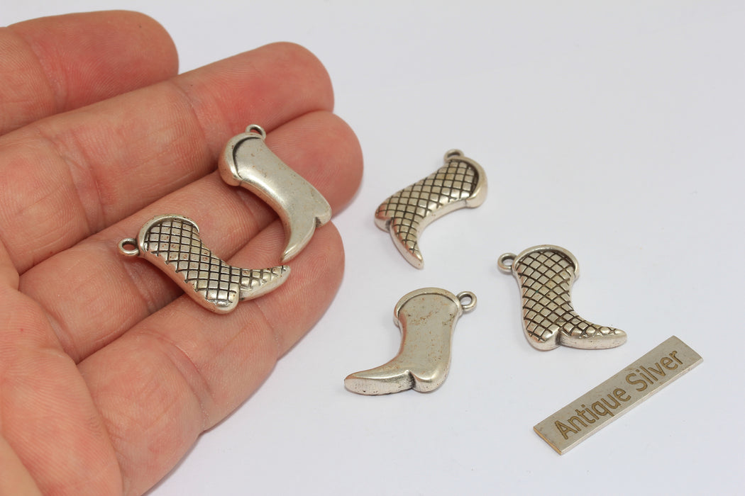 8x20 mm Antik Gümüş Çizme Takıları, Kovboy Çizmeleri Takıları, Kovboy Takıları, BRT493