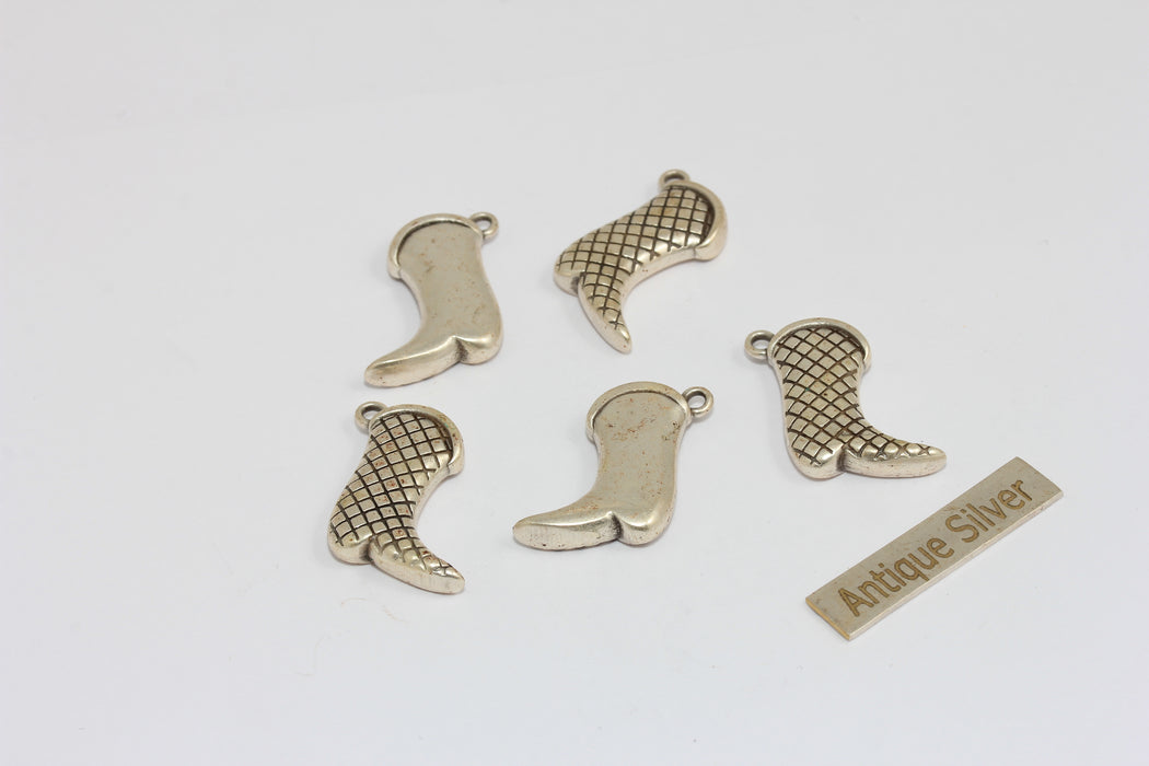 8x20 mm Antik Gümüş Çizme Takıları, Kovboy Çizmeleri Takıları, Kovboy Takıları, BRT493