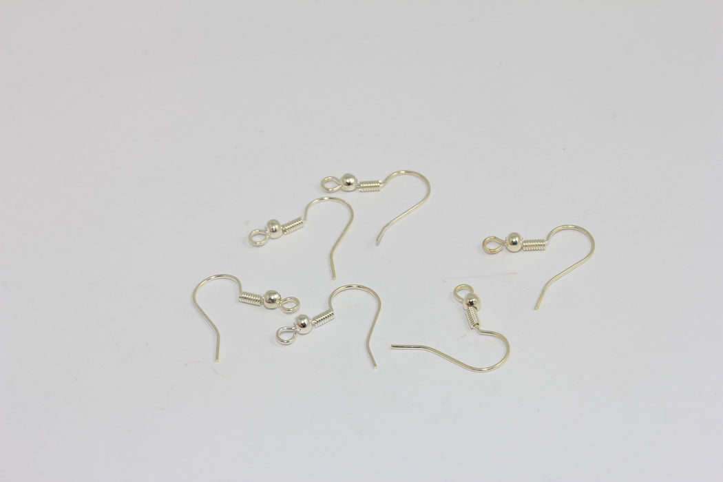 18mm Silver Plated Earring Hook, Silver Ear Wires, French BRT519