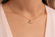 Gold Necklace With Cubic Zirconia Evil Eye Charm