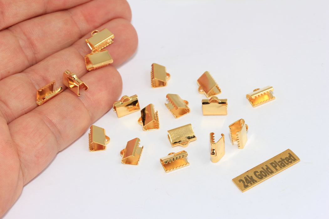 9 mm 24 Ayar Parlak Altın Kurdele Kıvrımları, Kordon Ucu, Bağlantı Elemanları BRT511