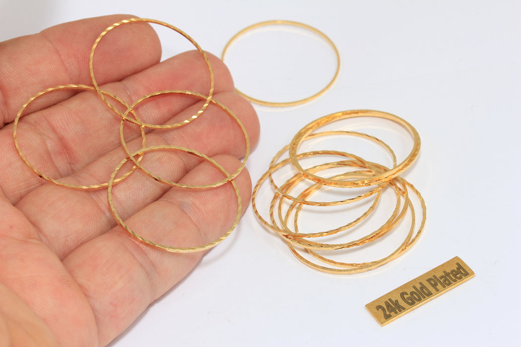 30mm 24k Shiny Gold Closed Ring Connectors, BRT539