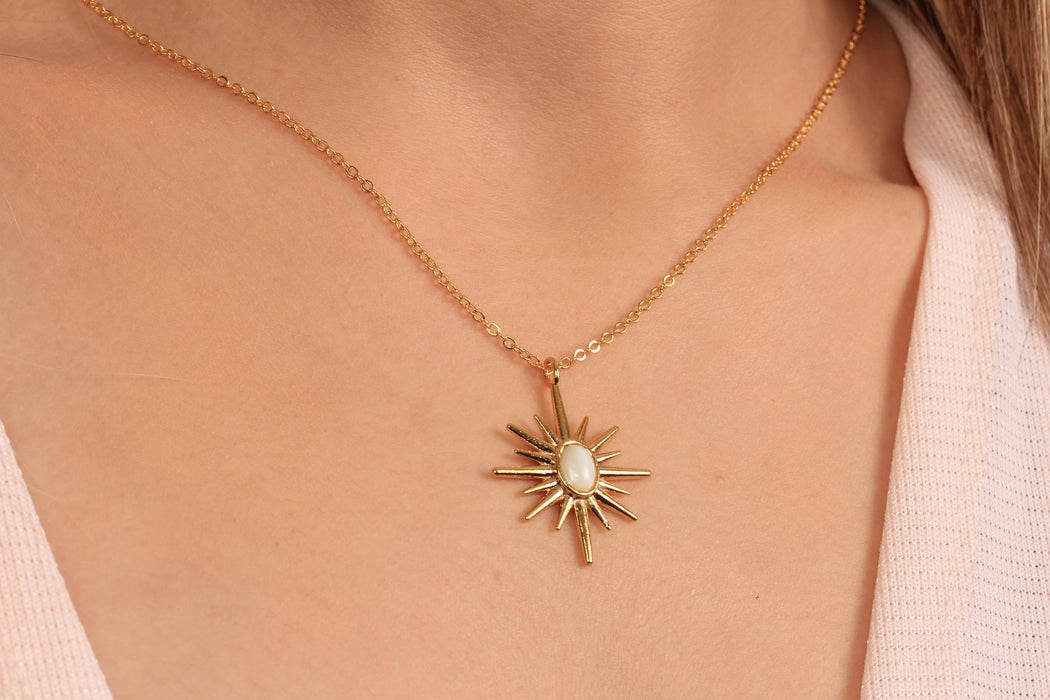 17'' 24 Ayar Parlak Altın Kalp Kolye, Kırmızı Mineli Kalp Kolye,