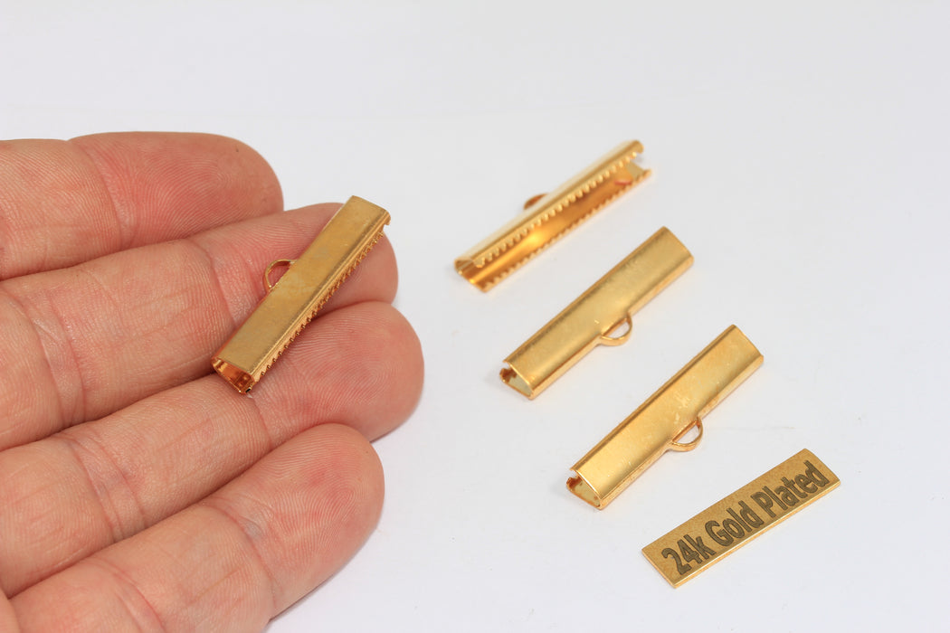 30 mm 24 ayar Parlak Altın Kurdele Kıvrımları, Bağlantı Elemanları Tokası, Kıvrımlı Tokalar, Kurdele Pençeleri, BRT515
