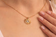 Gold Necklace With CZ Eye Pendant