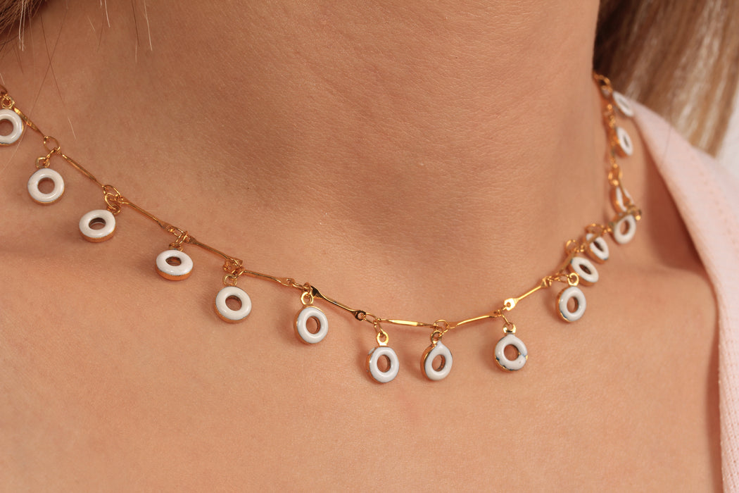 Collana a forma di cuore in oro lucido 24k da 17'', collana a forma di cuore in smalto rosso,