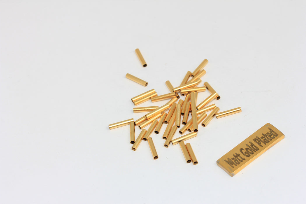 2x10mm matt Gold Spacer Tubes, Tube Beads, Round , BRT480