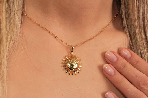 Gold Necklace With Sun Pendant