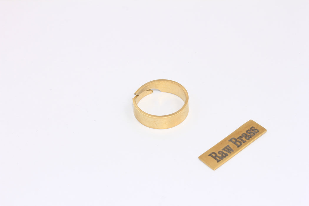 17mm Raw Brass Adjustable Ring, Wide Band Ring, Simple Ring, Thick Band Ring, ZPR364