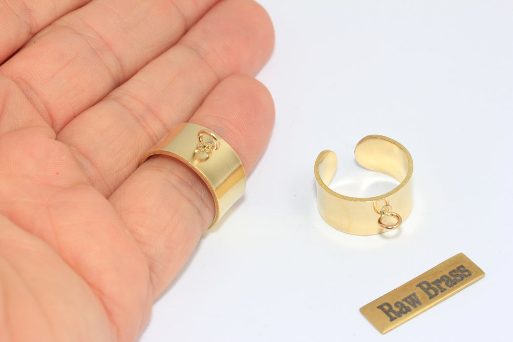 21 mm Ham Pirinç Yüzük, Bantlı Çekiçli Yüzükler, Halkalı Yüzük, MLS483