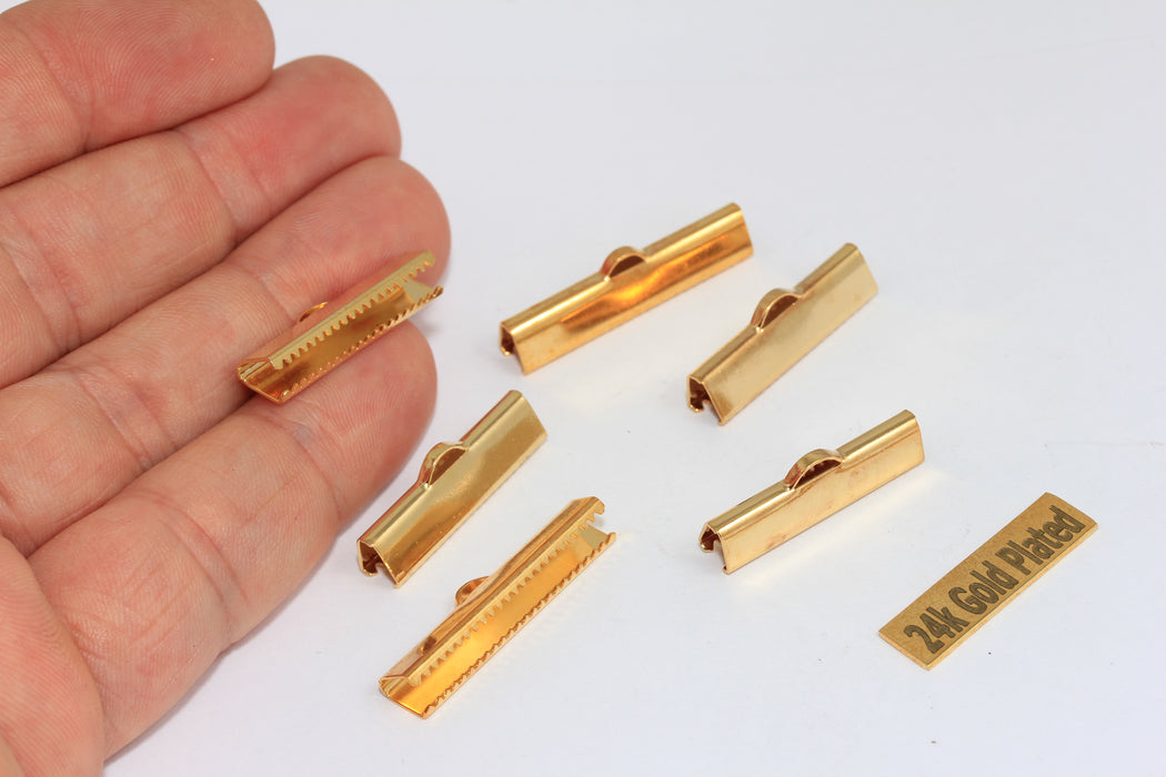 25 mm 24 Ayar Parlak Altın Kurdele Kıvrımları, Kordon Ucu, Bağlantı Elemanları, BRT514