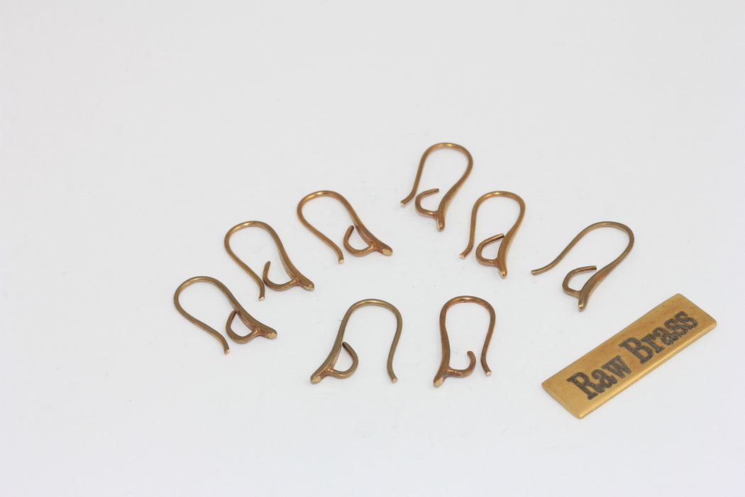 7x16mm Raw Brass Earring Fish Hooks, Tiny Ear Wires, French Hook Earrings, Earrings Findings, SOM50