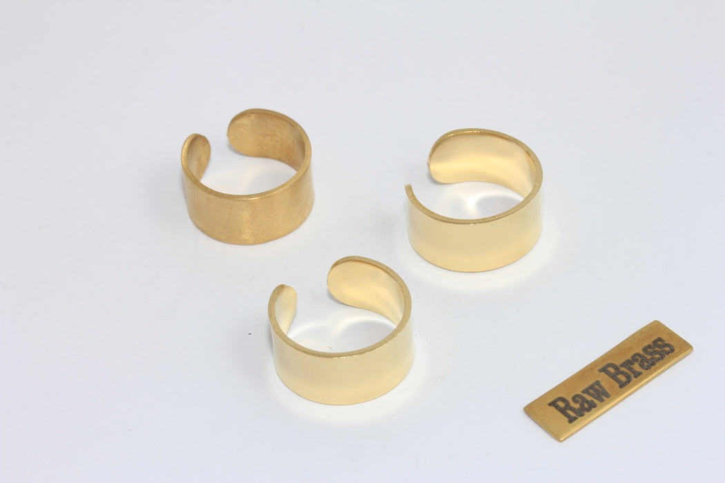 19-20 mm Ham Pirinç Çekiçlenmiş Yüzük, Statement Geniş Yüzük, Pirinç Parçalar, LA10