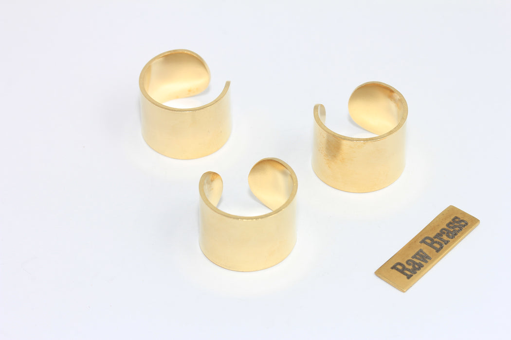 19-20 mm Ham Pirinç Çekiçlenmiş Yüzük, Statement Geniş Yüzük, Pirinç Parçalar, LA10