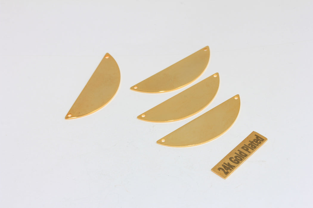 13x39mm 24 Ayar Parlak Altın Yarım Daire Kolye, Yarım Ay Tılsımları, BRT439